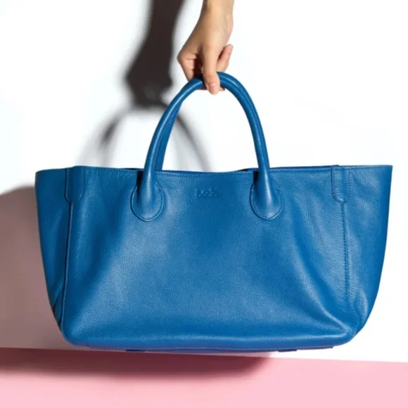 Beck Bag Classic Leather Handbag Tote in Havana Blue - Picture 16 of 16